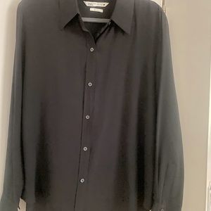 Zara black silk blouse xxl